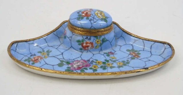 Antique Limoges Porcelain Cloisonne Style Inkwell (1 of 4)