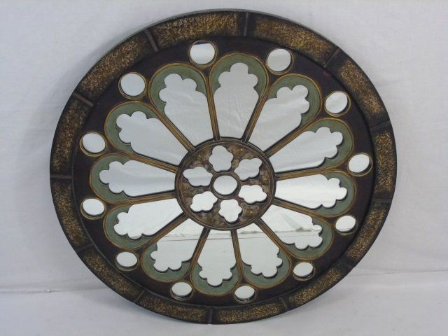 Contemporary Round Gothic Style Wall Mirror (1 of 3)