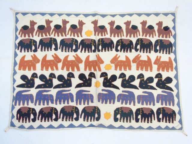 Vintage Hand Sewn African Tribal Style Tapestry (1 of 5)