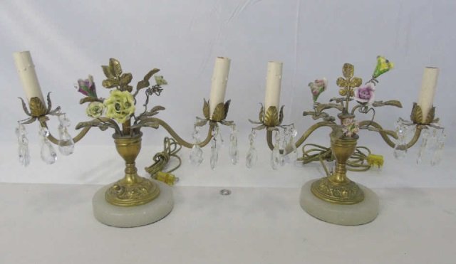 Pair Antique French Ormolu & Porcelain Candelabra (1 of 5)