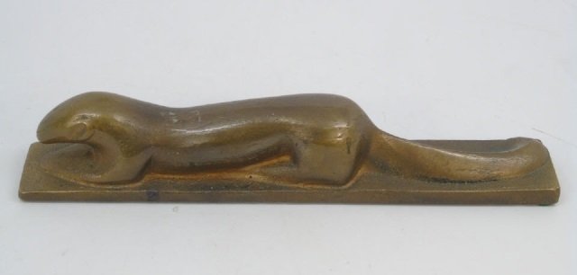 Antique Bronze Otter Paperweight Marked Karpen (1 of 3)