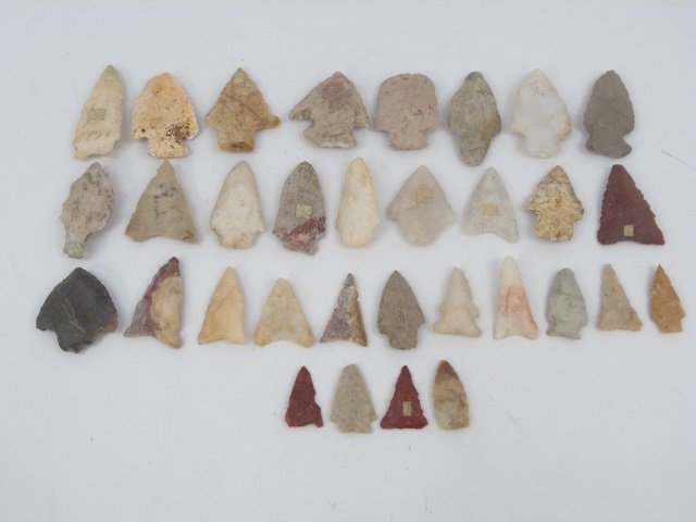 Collection Carved Stone Native American Arrowheads (1 of 4)