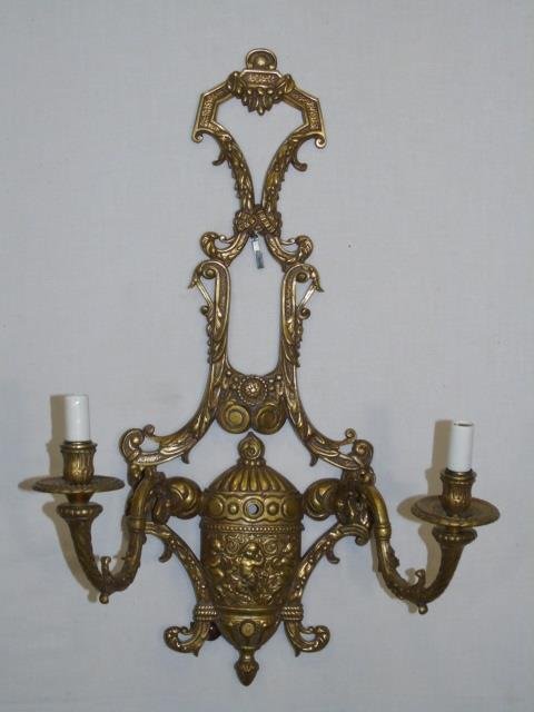 Large Neo Classical Gilt Ormolu Double Wall Sconce (1 of 4)