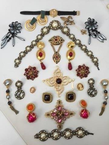 Box lot of Signed Designer Costume Jewelry (1 of 4)