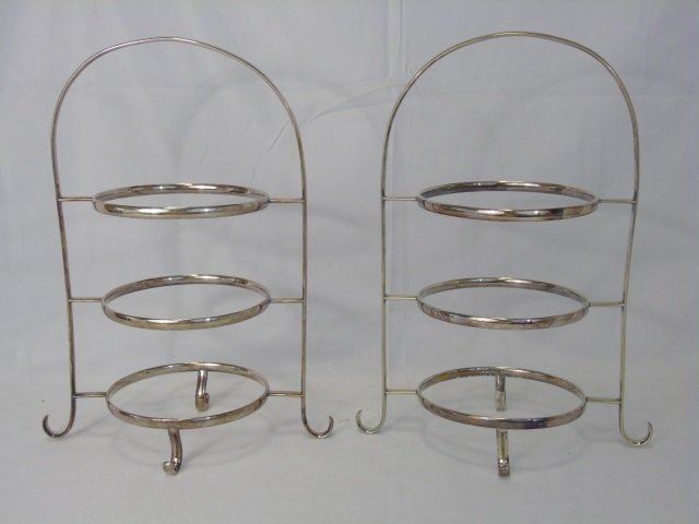 Antique English Silver Plate Serving Caddy Stands (1 of 3)