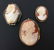 Three Estate Gold & Silver Italian Carved Cameos