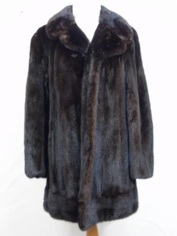 Quality Brown Mink Waist Length Ladies Coat (1 of 3)