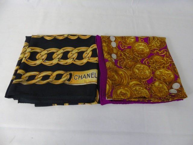 Two Vintage Chanel Paris Silk Scarves (1 of 7)