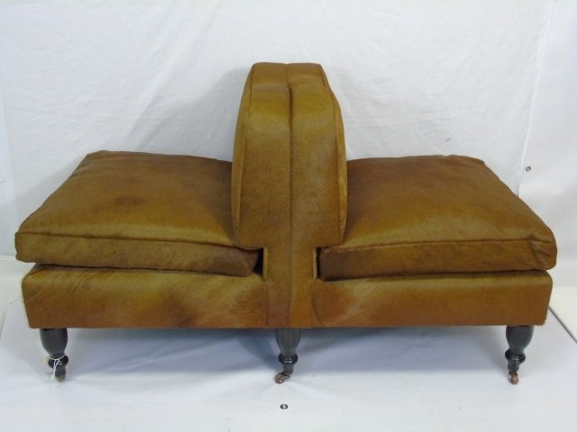 Custom Contemporary Pony Hair Fabric Bench (1 of 3)