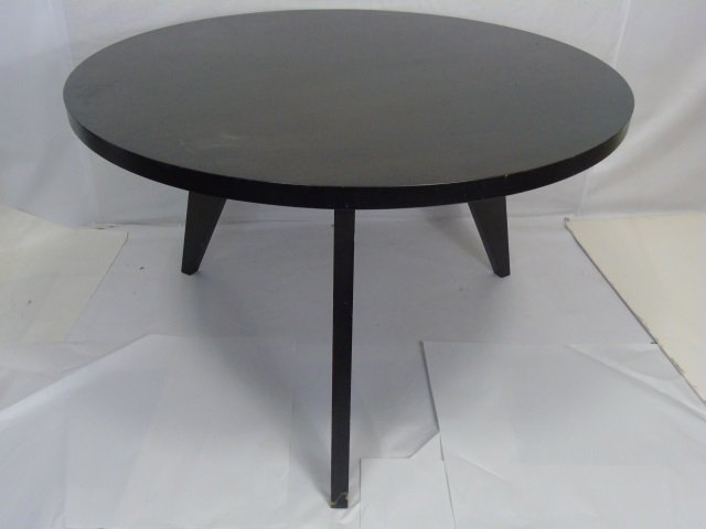 Contemporary Modern Ebony Wood Round Dining Table (1 of 3)