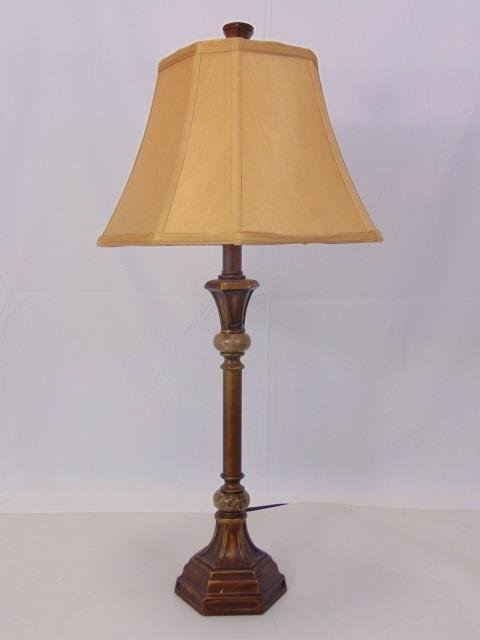 Contemporary Bronze Tone & Marble Table Lamp (1 of 4)