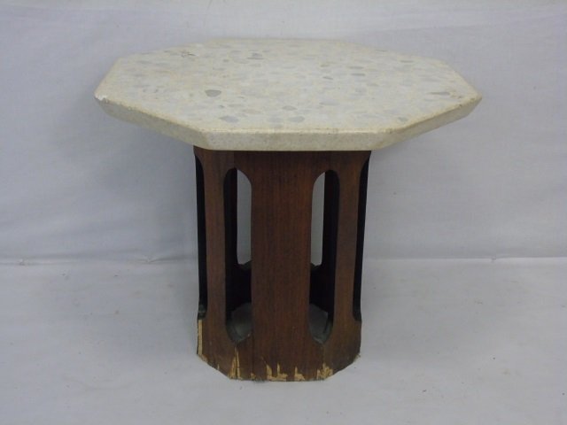 Mid Century Hexagonal Top End Table (1 of 3)