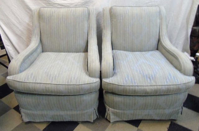 Pair Modern Style Upholstered Armchairs (1 of 5)