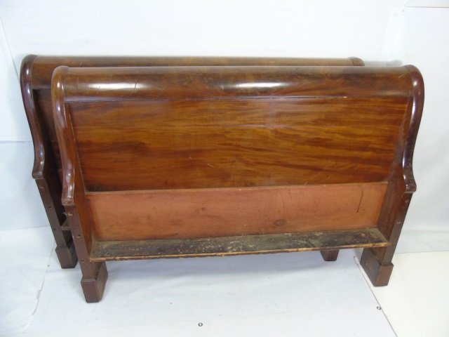 American Empire Style Wood Sleigh Bed (1 of 3)