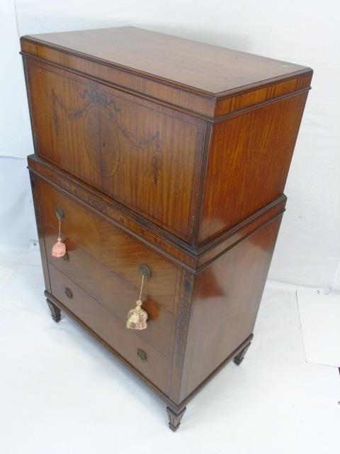 Vintage Neo Classical Style Inlaid & Painted Chest (1 of 6)