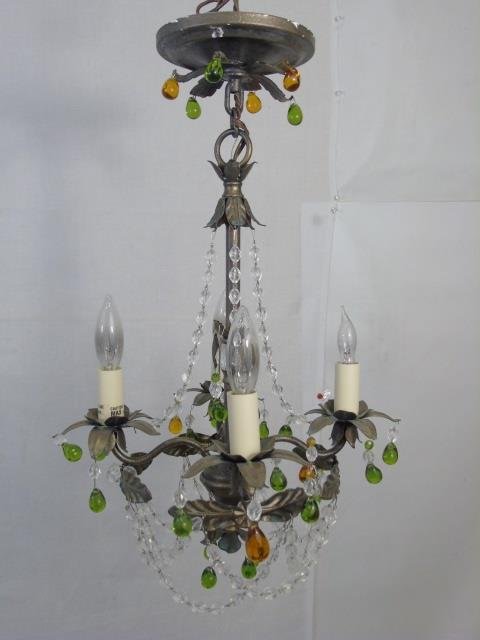 Contemporary Beaded & Crystal 4 Arm Chandelier (1 of 5)