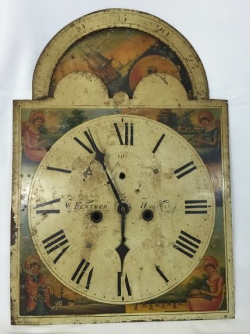 Antique Clock W Feather Face Hand Painted (1 of 7)