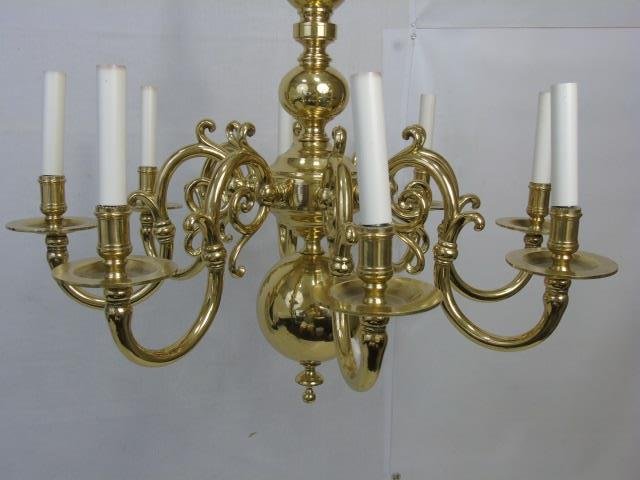 Colonial Williamsburg Style Brass 8 Arm Chandelier (1 of 5)