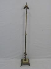 Antique Art Deco Style Onyx Gilt Metal Floor Lamp (1 of 4)