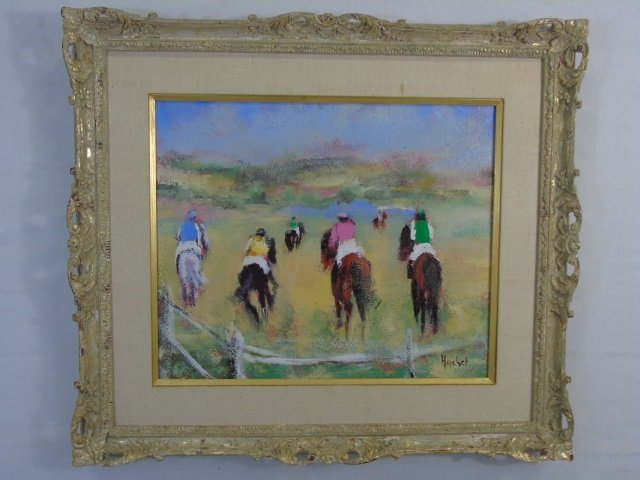 Urbain Huchet - Abstract Oil Painting of Polo Game (1 of 3)