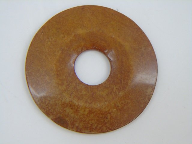 Chinese Hand Carved Jade or Hardstone Bi Disc (1 of 3)