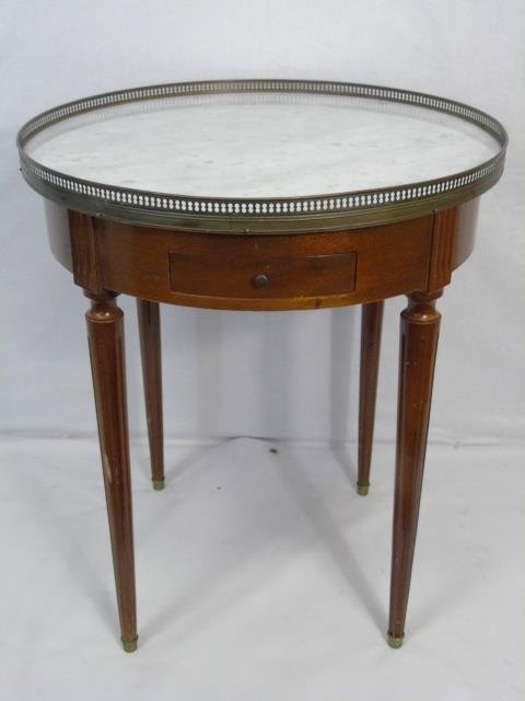 French Style Marble Top End Table w/ Gallery (1 of 5)