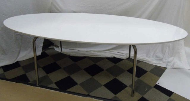 Contemporary Modern Oval Metal Dining Table (1 of 3)