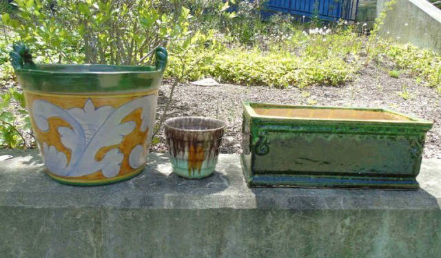 3 Antique & Contemporary Majolica Pottery Planters (1 of 7)
