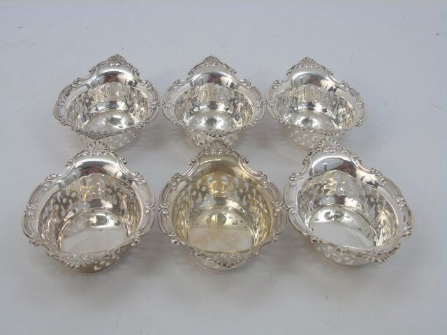 Six Antique Gorham Sterling Silver Salt Cellars (1 of 5)