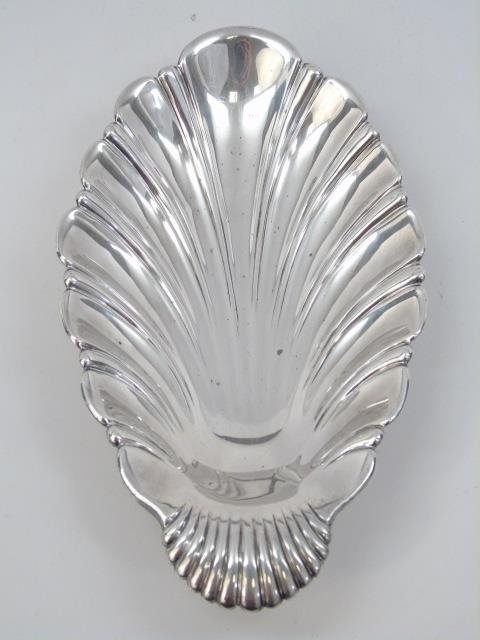 Large Sterling Silver Shell Form Serving Bowl (1 of 4)