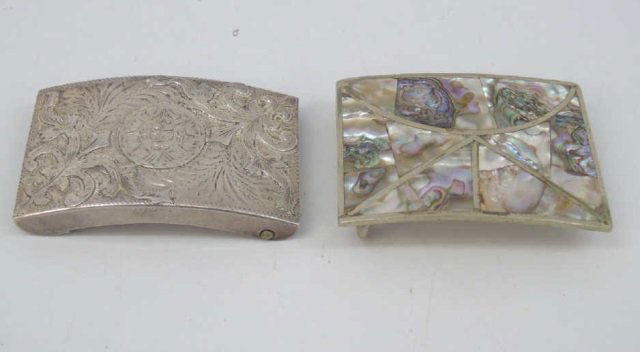 Two Vintage Mexican Sterling & Silver Belt Buckles (1 of 7)