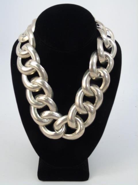 Estate Heavy Mexican Sterling Silver Necklace (1 of 5)