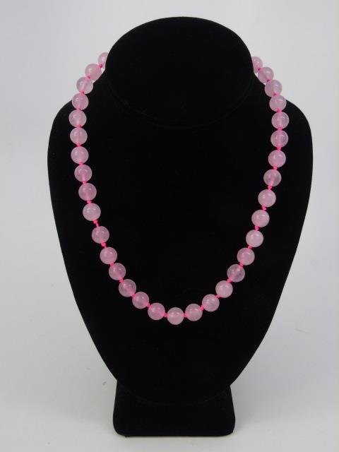 Carved Rose Quartz Beaded Necklace Strands (1 of 2)