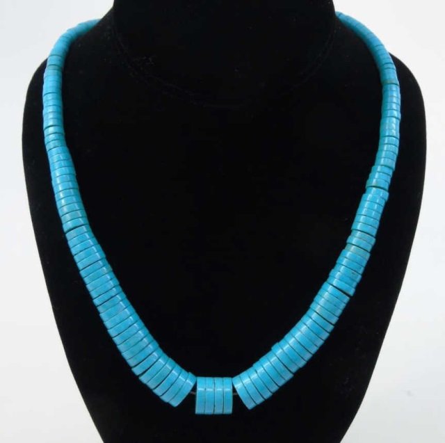 Native American Style Beaded Turquoise Necklace (1 of 3)