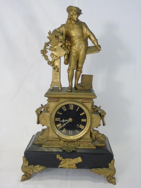 Antique French Late 19th C Ormolu Mantle Clock (1 of 7)
