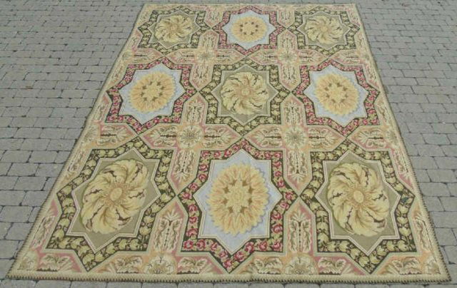 Vintage Aubusson Style Needlepoint Tapestry Carpet (1 of 6)