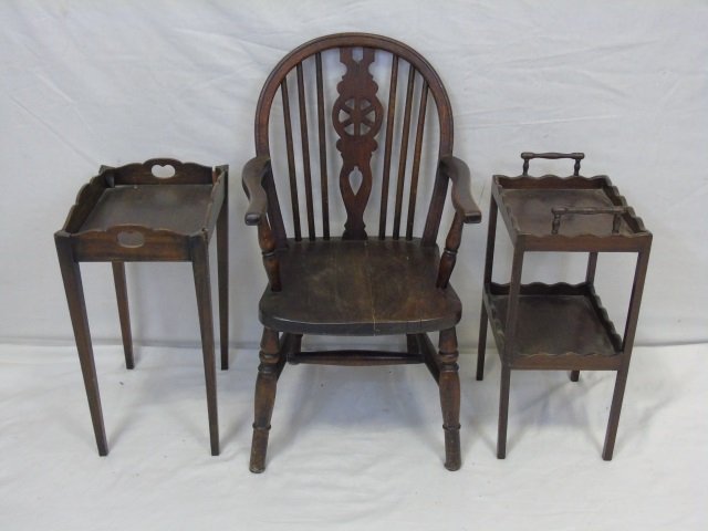 Antique Doll Furniture - Tables & Captains Chair (1 of 5)