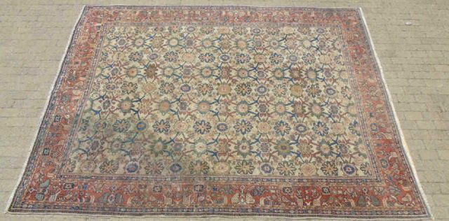 Persian Oriental Floral Motif Knotted Wool Carpet (1 of 3)