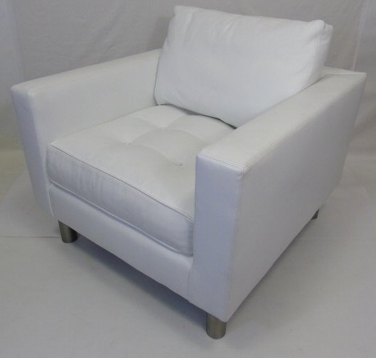 Ralph Lauren Modern White Leather Armchair (1 of 4)