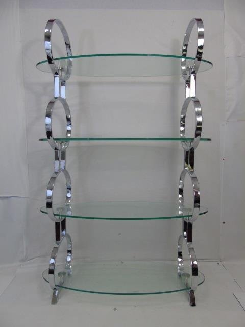Contemporary Modern Chrome & Glass Etagere (1 of 4)