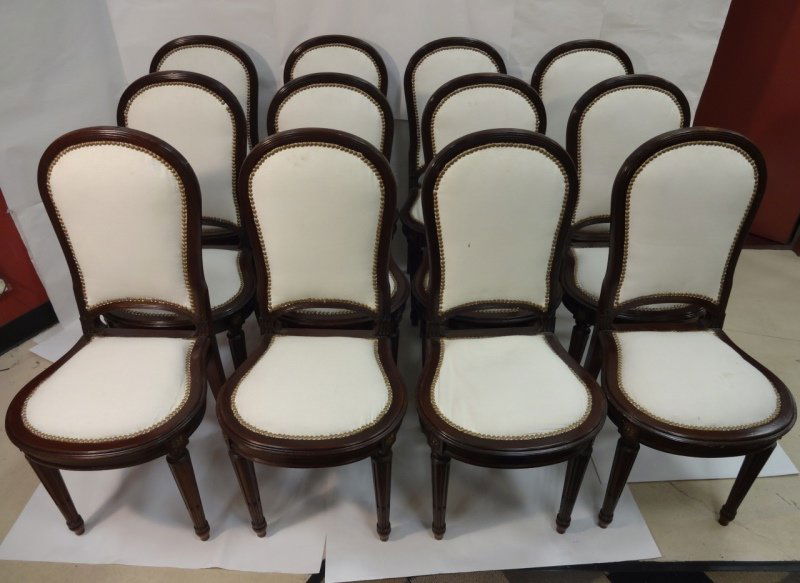 Set of 12 Antique Gilt Mahogany Dining Chairs (1 of 7)