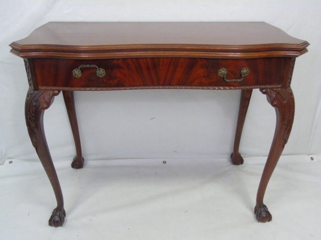 Antique Chippendale Style Console Table w/ Leaves (1 of 5)