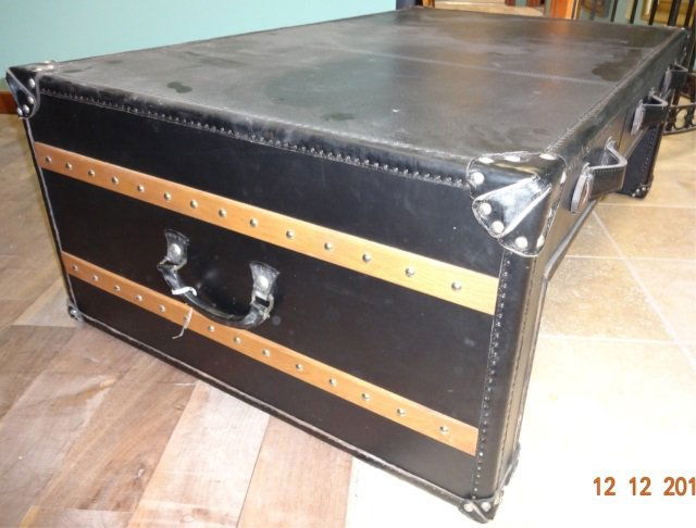 Leather Trunk Form Coffee Table w/ Drawers (1 of 3)