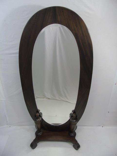 Large Mahogany Classical Standing Cheval Mirror (1 of 4)