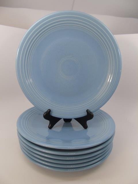 8 Blue Fiesta Ware Dinner Plates (1 of 4)