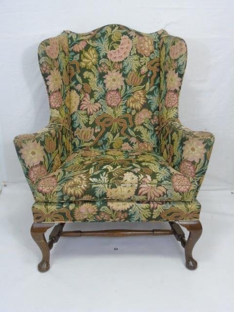 Vintage Tapestry Upholstered Wingback Armchair (1 of 7)