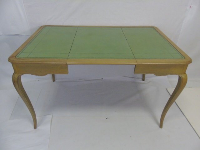 Antique Leather Top Games or Dining Table (1 of 5)