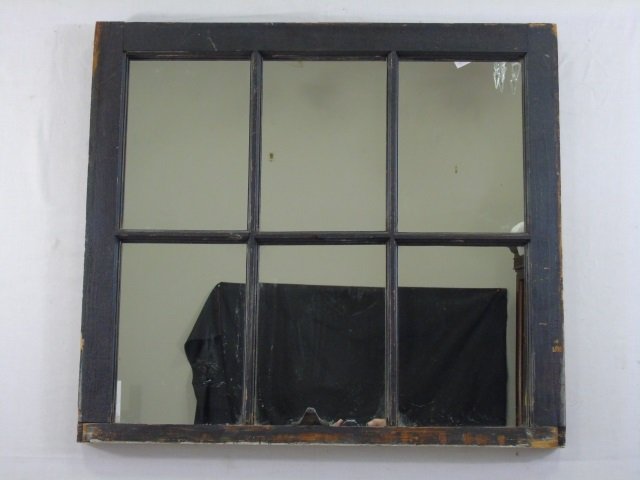 Antique 19th C Window Frame Mirror (1 of 2)