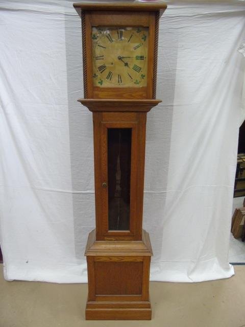 Antique 19th C. Oak Grandfather Clock (1 of 6)