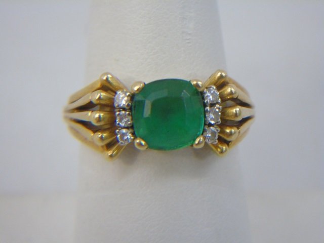 Estate 18kt Gold Apatite & Diamond Cocktail Ring (1 of 5)